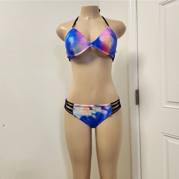 PINK VICTORIA SECRET COLORBLOCK TWO PIECE BIKINI SWIMSUITS - Picture 12 of 15
